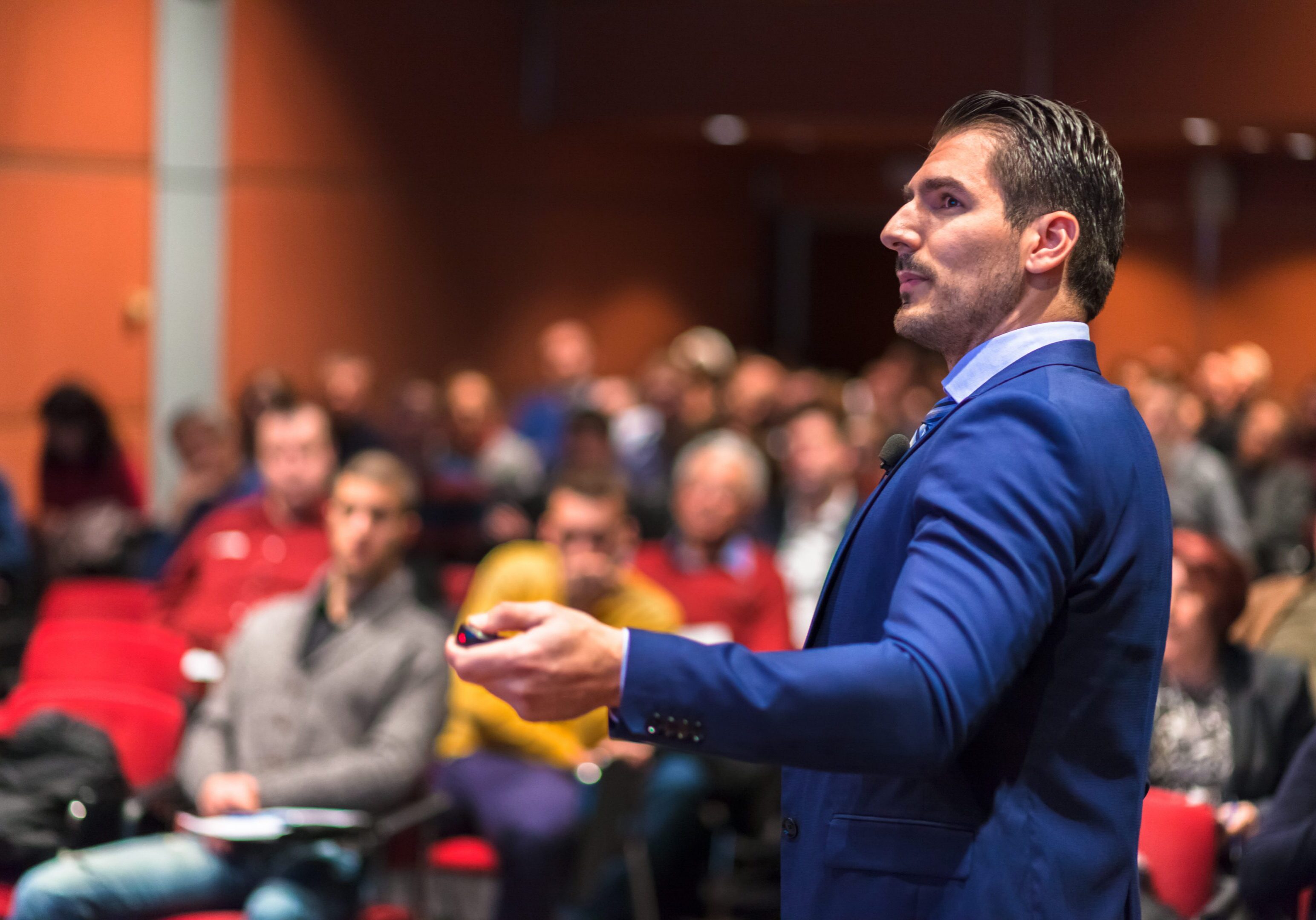 Man giving presentation to audience